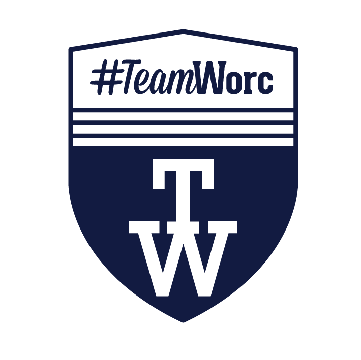 TeamWorc logo - a blue and white crest with #TeamWorc at the top